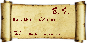 Beretka Iréneusz névjegykártya